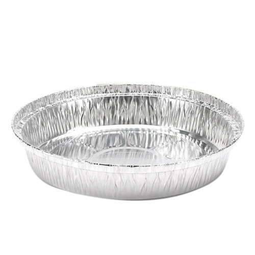Recipiente de Bandeja de Alimentos para Churrasco de Folha de AlumíNio 50X Redondo Assadeira Antiaderente -7 Polegadas