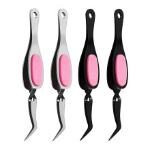 4PCS Tweezers Stainless Steel Soft-Grip Precision Tweezers for Jewelry Beading Electronics Laboratory Work