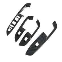1 Set Carbon Fiber Interior Door Armrest Window Lift Panel Cover Trim for Venue 2019-2020