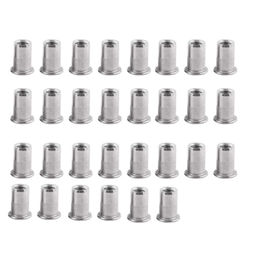 30 Pcs Flat  Blind Rivet Nuts Stainless Steel Metric Thread Insert Nut Nutsert Screw Blind Rivet Nut Set (M3)