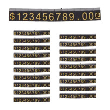 20 Set Pris Display Fyrkantig Justerbar Prislapp för Pris Display BäNkstäLl Siffror Bokstav Dollar Pris Block Kit S