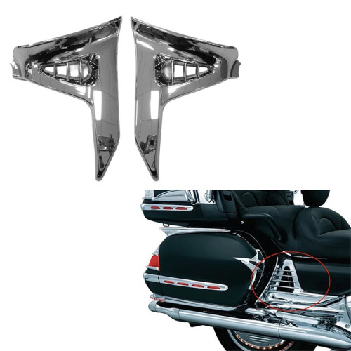 1Pair Chrome Battery Box Protector Covers for  Goldwing GL1800 2001-2010 Motorcycle Fairing Side Battery Box Shell 1