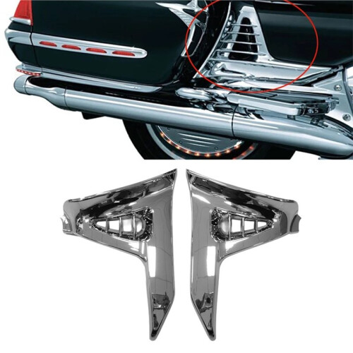 1Pair Chrome Battery Box Protector Covers for  Goldwing GL1800 2001-2010 Motorcycle Fairing Side Battery Box Shell 2