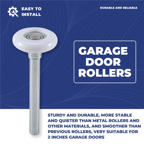 Rolo de Porta de Garagem de 12 Polegadas 2 Polegadas, Rolo de Porta de Garagem de Nylon com Rolamento 6200ZZ, para Portas de Garagem Residenciais e 1
