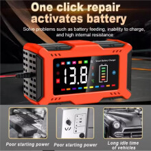 12V 6A Motorcycle and Car Battery Charger with LCD Display and Pulse Repair for Car Lead Acid Battery EU Plug
