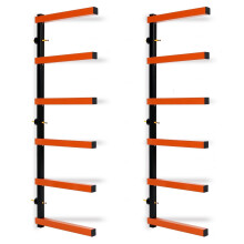 Wall Mounted Lumber Rack, 6 Shelf Steel Storage Organizer for Garage, 600lb Heavy Duty Capacity