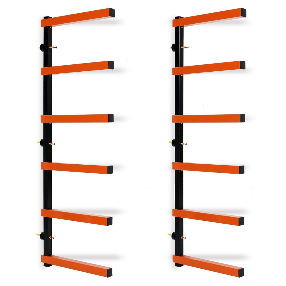 Wall Mounted Lumber Rack, 6 Shelf Steel Storage Organizer For Garage, 600Lb Heavy Duty Capacity 9771547251545