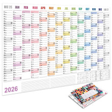 Rainbow Designs Calendrier annuel 2026 pour-Affiche couleur n3