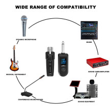 Trådlös XLR-Sändare och -Mottagare, Uppladdningsbar Ljudsignaladapter för Mixrar, Mikrofoner, Elgitarrer