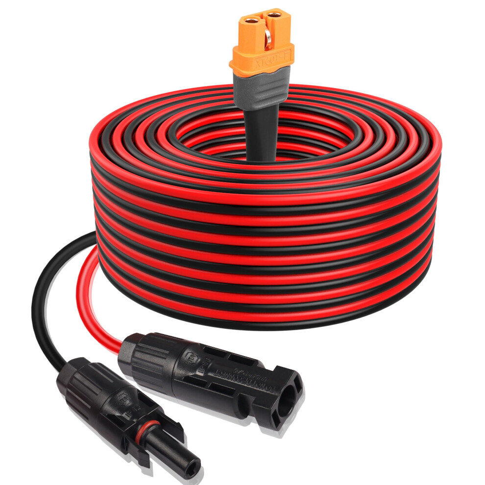 50Ft 12Awg Solar Panel Extension Cable With Xt60 Connector, Long Reach Cord For Power Station Rv Battery 9771547252405