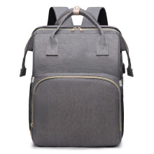 Changing Bag with Changing Mat, Multifunctional Travel Backpack, Grey