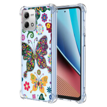 Clear Floral TPU Shockproof Bumper Protective Cover for Motorola G Stylus 4G 2023