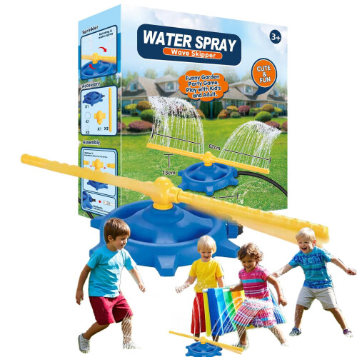 Children's water sprinkler, interactive backyard play, 360 rotatable, portable summer fun