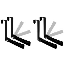 4 Pack over the Door Hooks Hanger, Sturdy Foldable over Door Drying Rack for Clothes, Coats, and Towels, Black