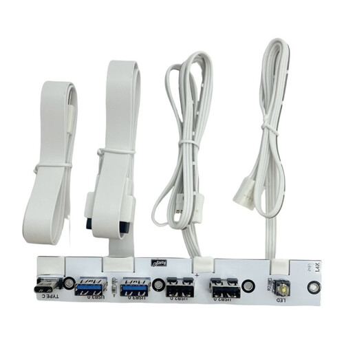 2X USB 3.0 Front Panel Hub IO Panel 2-Port USB3.0+2-Port USB2.0+1-Port TYPE-C 20G+LED  for PC Case Desktop White 1