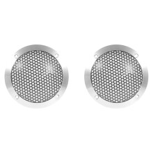 2X Aluminium-Auto-Hochtöner-Lautsprechergitter, 3 Zoll, Vollmetallgitter Zur Audioverbesserung, Silber