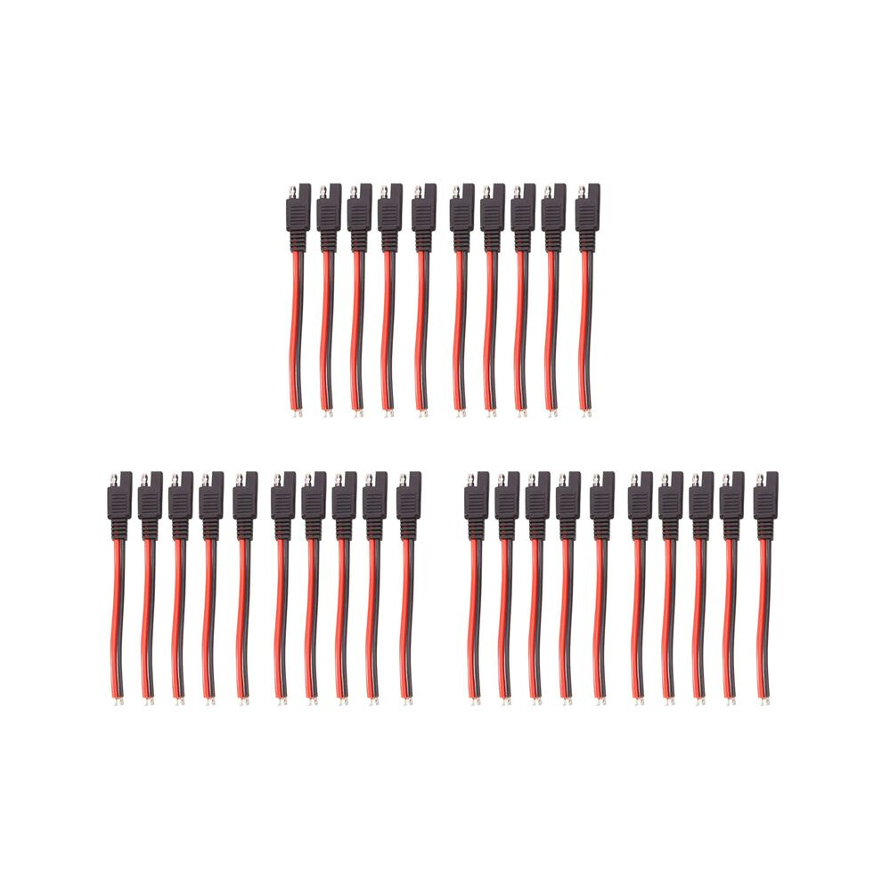 30Pcs 15Cm Sae 2 Pin Quick Connector Disconnect Plug 14Awg Sae Extension Cable Wire Harness For Motorcycle Solar Panel 6034057636404
