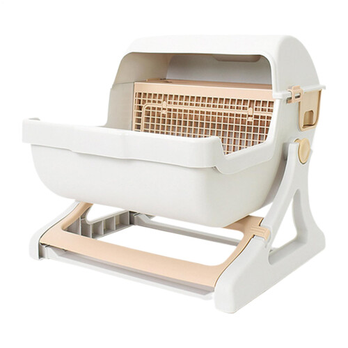 Automatic Litter Box with Open  Design, Large Odorless Self Cleaning for Multiple Cats
