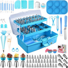Cake Decorating Kit 236pcs with Piping Bags and Tips, Complete Baking Supplies Set with Storage Case