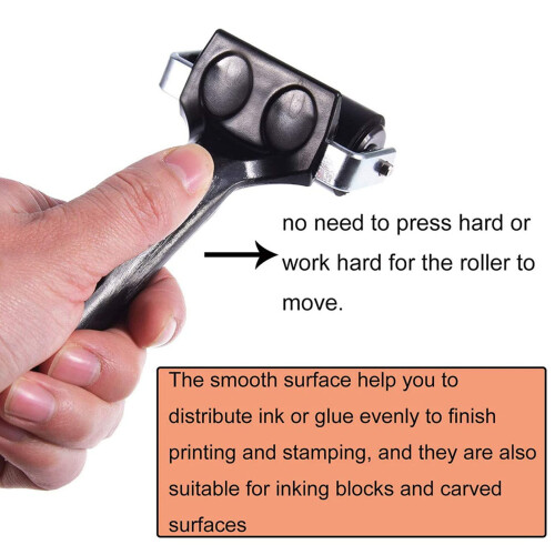2 Pack Rubber Brayer Roller Set 6cm for Printmaking and Crafts, Durable Rubber, Even Coverage, Easy Clean 2