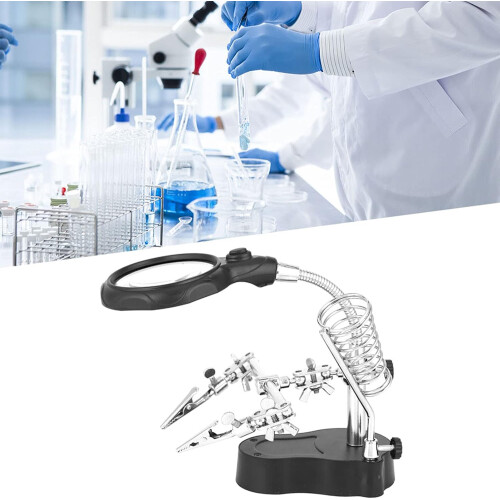 LED Magnifying Lamp with Adjustable Arms and Clips for Soldering Helping Hands Electronics 1