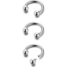 G23 Titan-Septumringe in Hufeisenform – 2/3 Stück runde Barbell-Spikes für Nase, Conch, Helix, Rook, Lippe, Knorpel – Gold/Silber/Schwarz