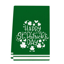 Toalha de mão para festival irlandês, estampa de trevo da sorte para decoração de cozinha, toalha de prato absorvente e decorativa, 45 x 66 cm