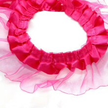 5 Yards 2-Layer Satin Organza Lace Ruffle Edge Trim 2" Sewing Wedding Ribbon DIY-Hot Pink