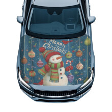 Kerst sneeuwpop motorkapbeschermer 59x39 inch – Geschikt voor de meeste sedans, kleine SUV's en pick-ups