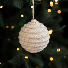 White Plastic Christmas Baubles with Hanging Loop