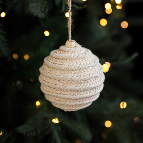White Plastic Christmas Baubles with Hanging Loop