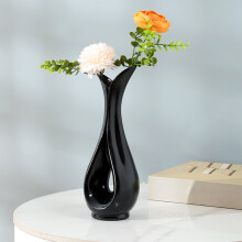 Modern Plastic Vase with Ceramic Look – Lightweight, Non-Fragile Decorative Centerpiece for Living Room, Office, Wedding & Housewarming Gift
