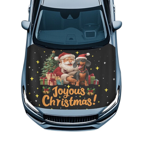 Κάλυμμα καπό αυτοκινήτου Joyous Santa Claus – Ανθεκτικό ελαστικό ύφασμα, ταιριάζει στα