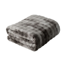 Clearance Faux Fur Throw Blanket,Oversized Ruched Faux Fur Blanket,Jacquard Faux Fur Queen-Size Throw for Sofas and Beds for Home Bathroom Supply