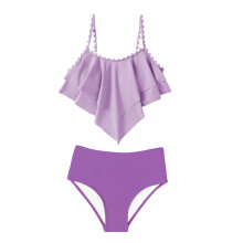 Girls' bikini set with adjustable straps and ruffles,