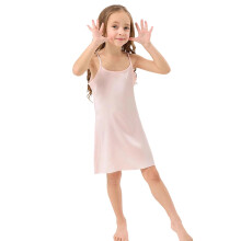 Girls Summer Silk Satin Mini Dress Scoop Neck Spaghetti