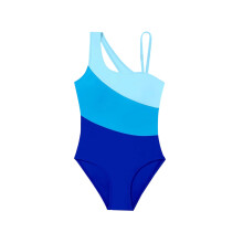 Girls' one-piece swimsuit color-block high-cut beachwear