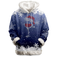 Dam Jul Luddiga Hoodies Tröja Med Ficka Dragsko Casual Pullover Varma Vinter Loungekläder Ytterkläder För Dagligen Gatustil Mjuka Toppar