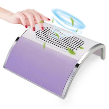 80W Nail Dust Collector with Powerful Suction, Low Noise, Ergonomic Hand Rest, Purple