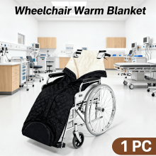 Waterproof Windproof Wheelchair Blanket with Foot & Leg Pockets – Thick Fleece-Lined Lap Blanket for Wheelchair, Recliner & Chair