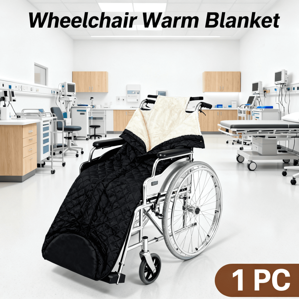 Waterproof Windproof Wheelchair Blanket with Foot & Leg Pockets â Thick Fleece-Lined Lap Blanket for Wheelchair, Recliner & Chair