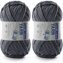 2 Pac Chenille Yarn for Crocheting - Fluffy Yarn for Crochet, Baby Yarn for Crocheting Soft Blankets - Weight Per Roll 50g/1.76oz, Length 60m/65yard