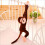 Hanging Monkey Plush Toy Brown Quilted Cotton 28In 6