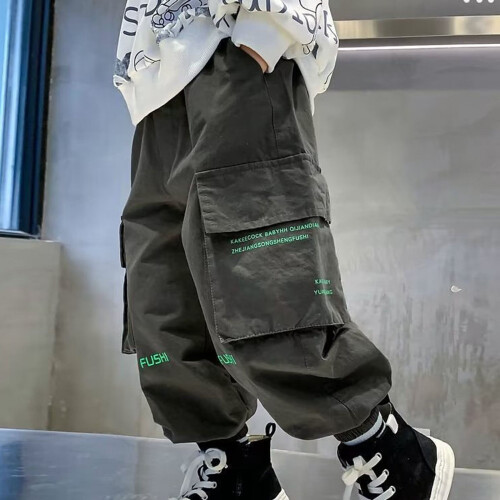 Παιδικό παντελόνι Cargo Jogger για αγόρια, με ψηλή ελαστική μέση και τσέπη, κλασική 1