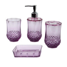 Ventilated 4 Piece Bathroom Storage Set-Transparent purple