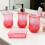 Ventilated 4 Piece Bathroom Storage Set-Transparent purple 6