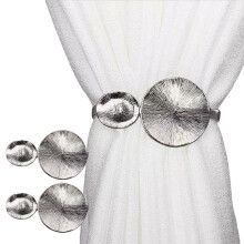 2Pcs Metal Decorative Leaf Curtain Tiebacks-Lotus leaves