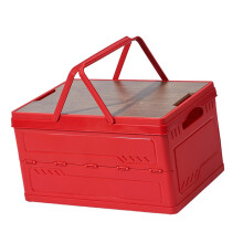 Multipurpose Plastic Foldable Organizers Box With Clear-Red