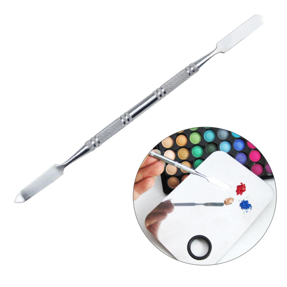 Stainless Steel Makeup Spatula for Precise Foundation Mixing and Blending Silver Cosmetic Tool