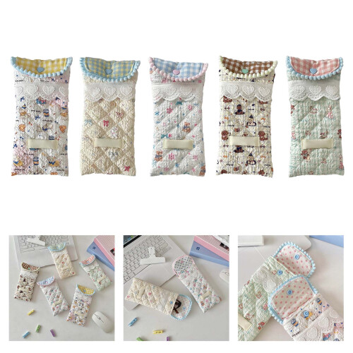 Eyeglass Organizer Pouch Soft Quilted Cotton Case For-N4 2